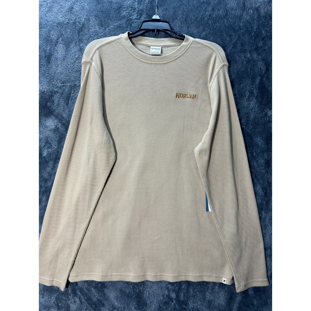 Hurley Mens Size L Beige Islander Thermal Long Sleeve Athletic Shirt (L3)